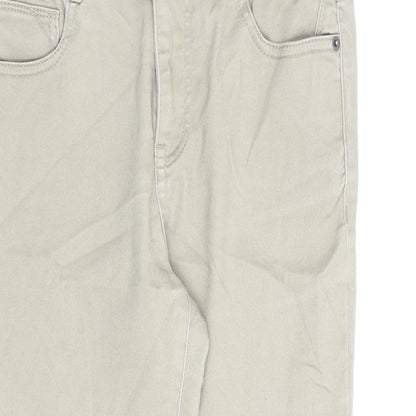 Bass Womens Beige Cotton Cropped Jeans Size 8 L26 in Regular Zip