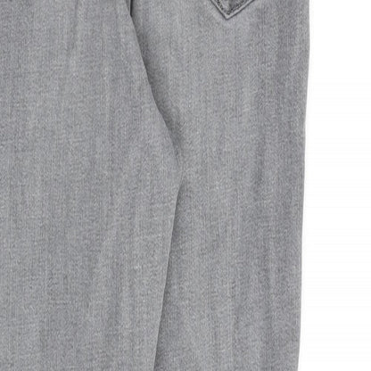 Topshop Womens Grey Cotton Straight Jeans Size 30 in L30 in Regular Zip