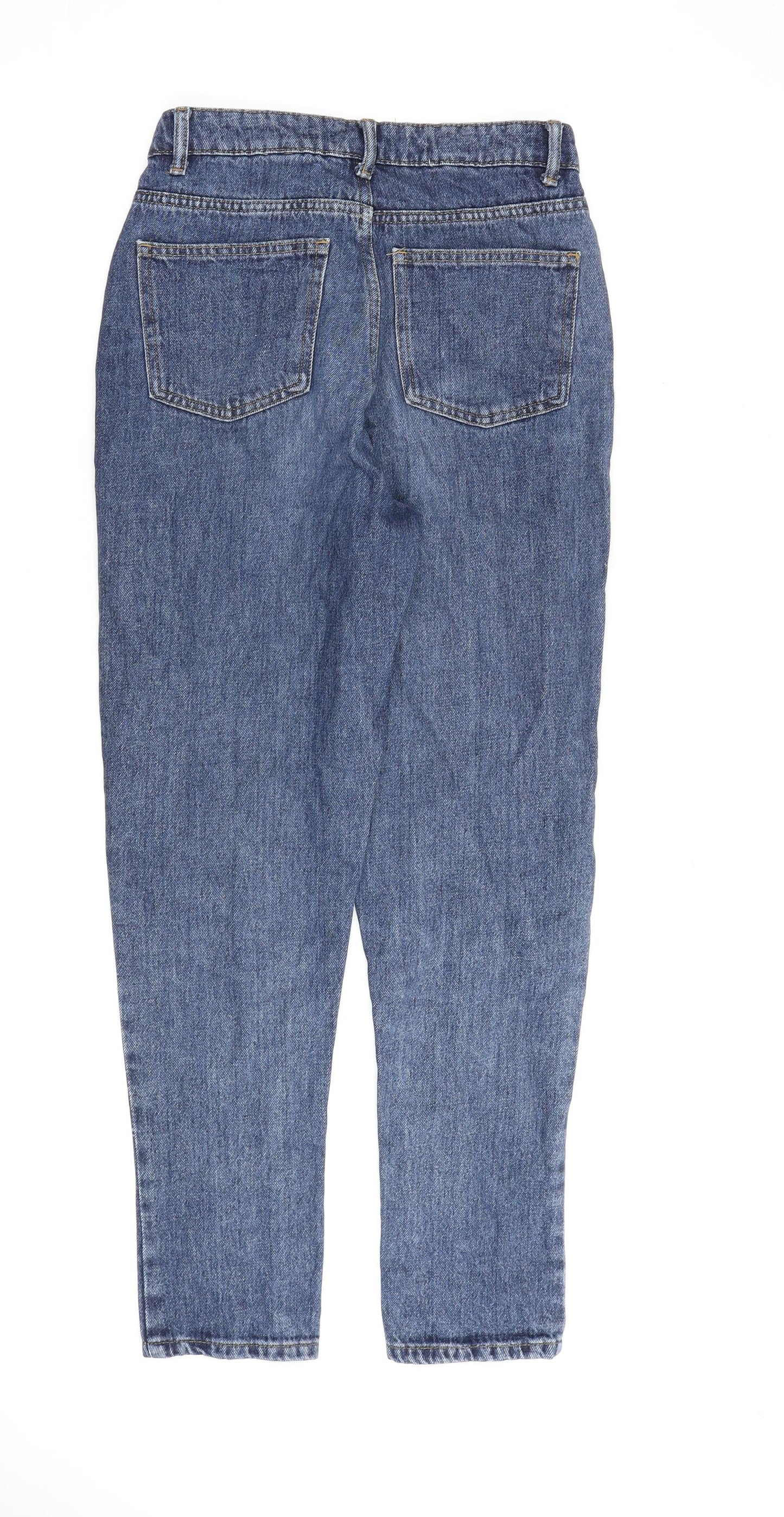 Denim & Co. Womens Blue Cotton Mom Jeans Size 8 L30 in Regular Zip