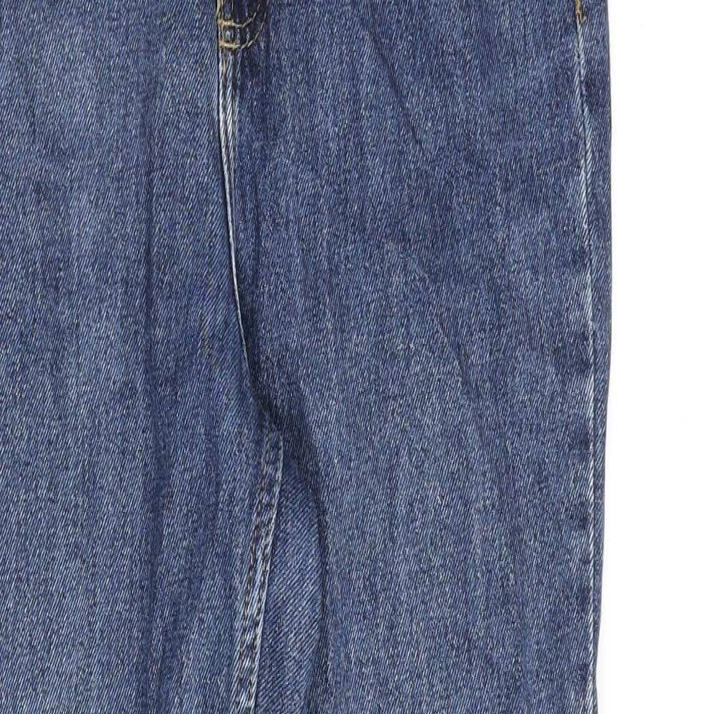 Denim & Co. Womens Blue Cotton Mom Jeans Size 8 L30 in Regular Zip