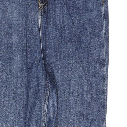 Denim & Co. Womens Blue Cotton Mom Jeans Size 8 L30 in Regular Zip