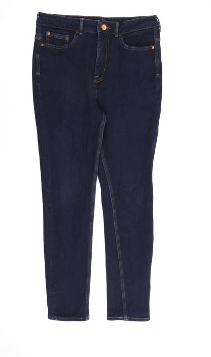 Per Una Womens Blue Cotton Straight Jeans Size 30 in L27 in Regular Zip