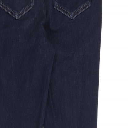 Per Una Womens Blue Cotton Straight Jeans Size 30 in L27 in Regular Zip