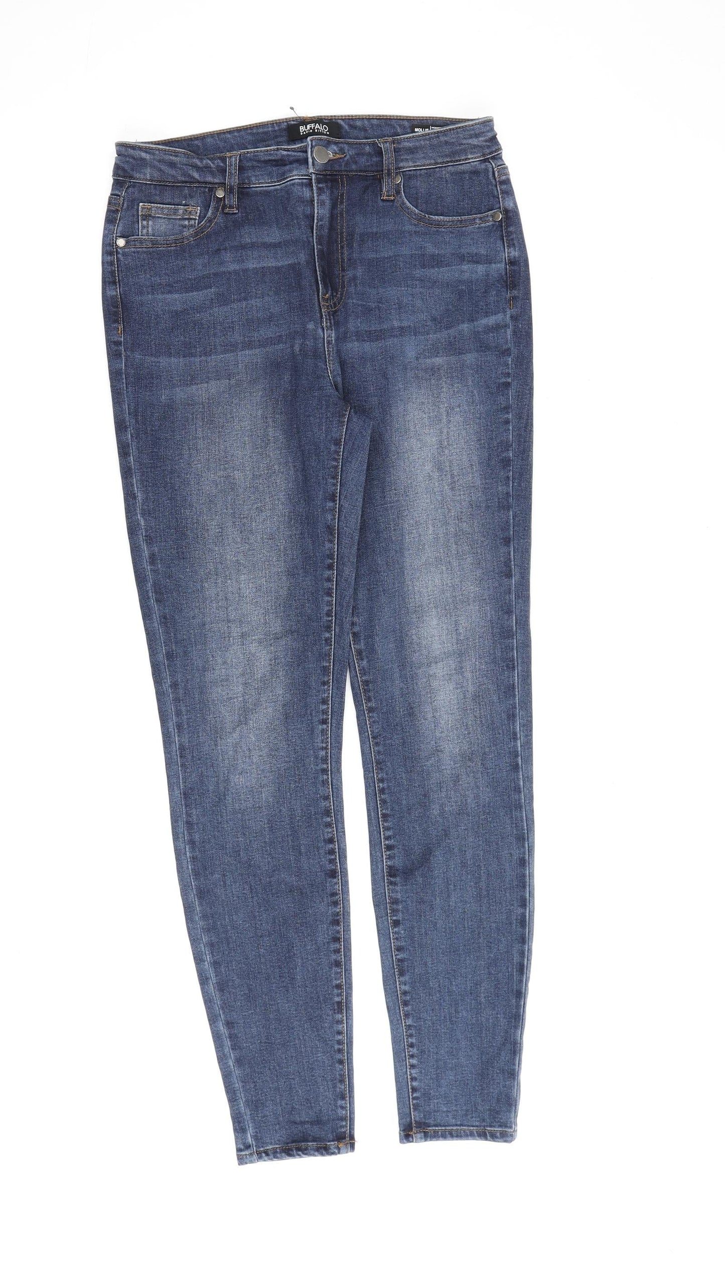 Buffalo Womens Blue Cotton Skinny Jeans Size 10 L28 in Regular Zip