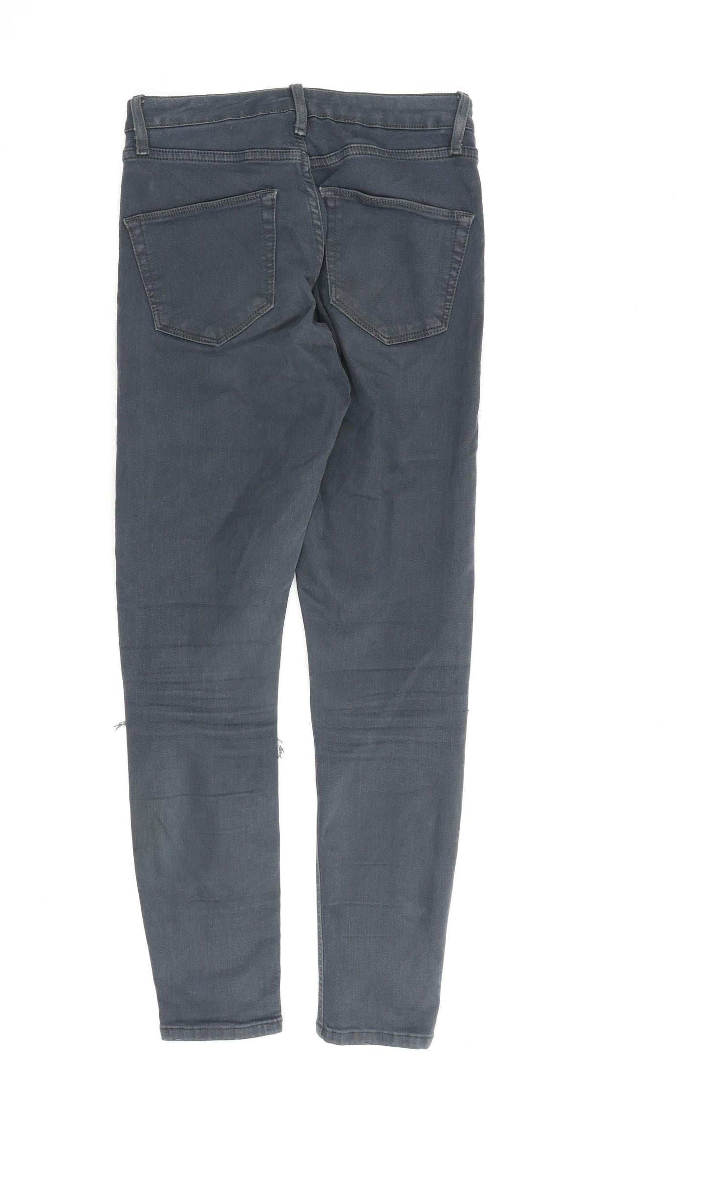 Topshop Womens Grey Cotton Mom Jeans Size 26 in L28 in Regular Zip