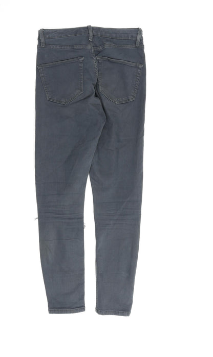 Topshop Womens Grey Cotton Mom Jeans Size 26 in L28 in Regular Zip