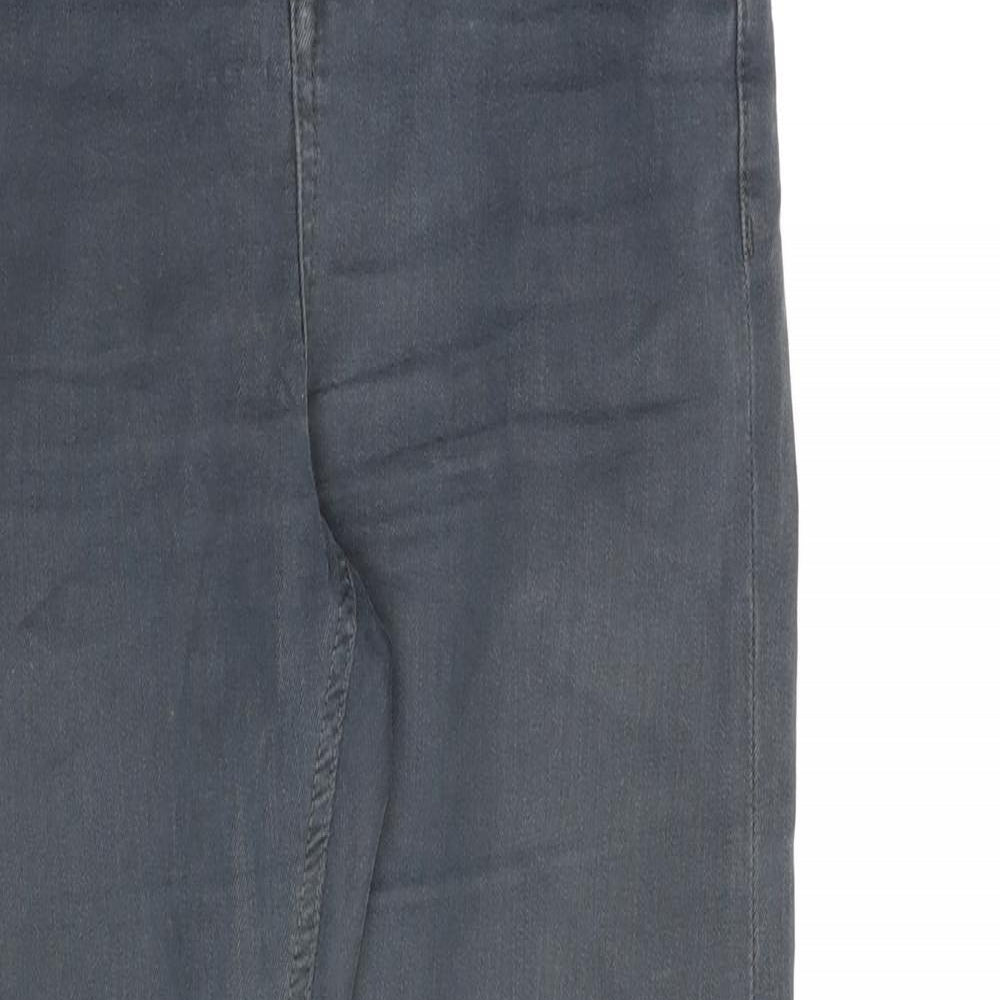 Topshop Womens Grey Cotton Mom Jeans Size 26 in L28 in Regular Zip