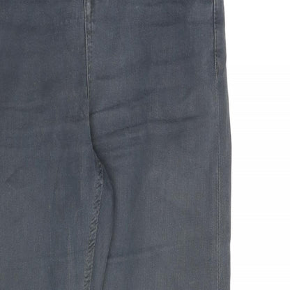 Topshop Womens Grey Cotton Mom Jeans Size 26 in L28 in Regular Zip