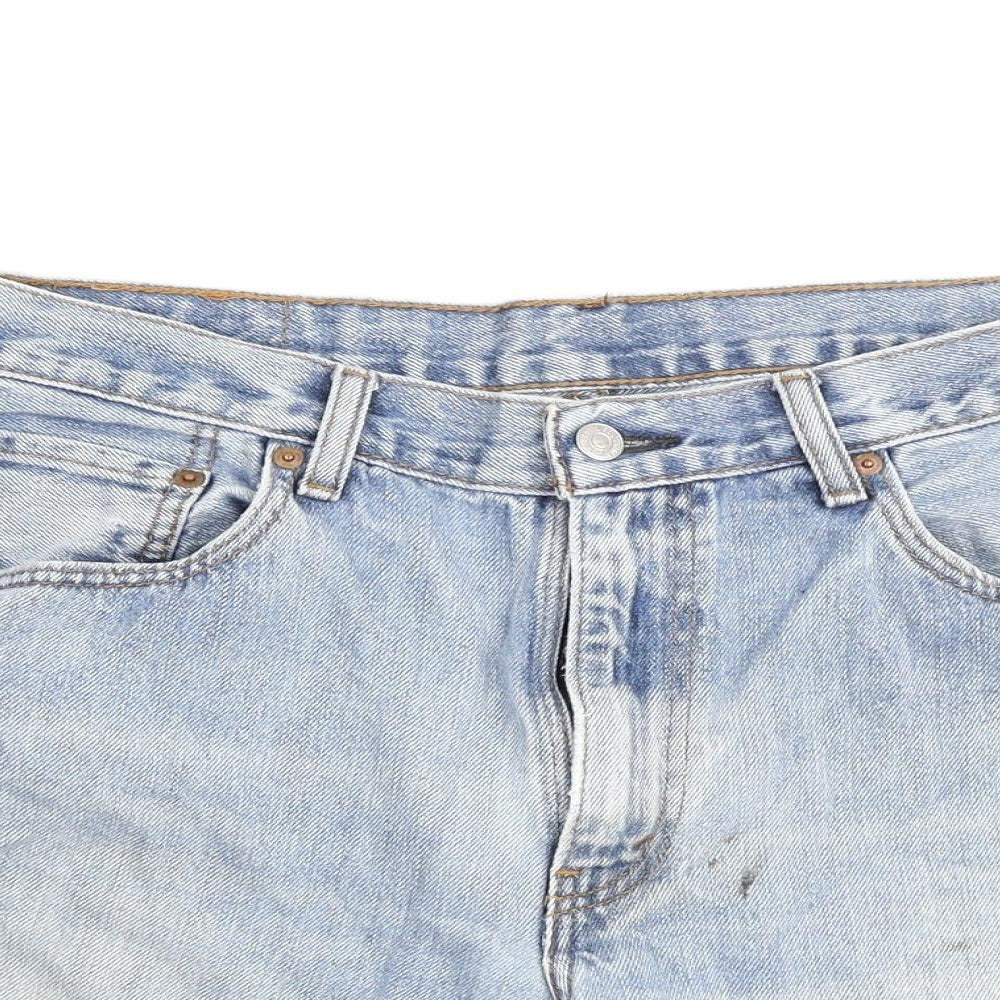 Levi's Mens Blue Cotton Bermuda Shorts Size 34 in Regular Button