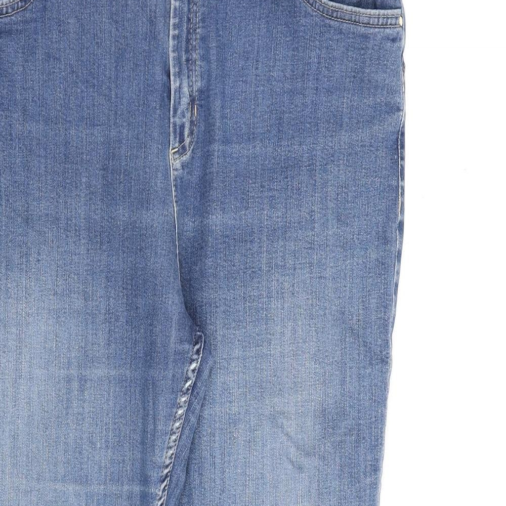 Per Una Womens Blue Cotton Straight Jeans Size 34 in L26 in Regular Zip