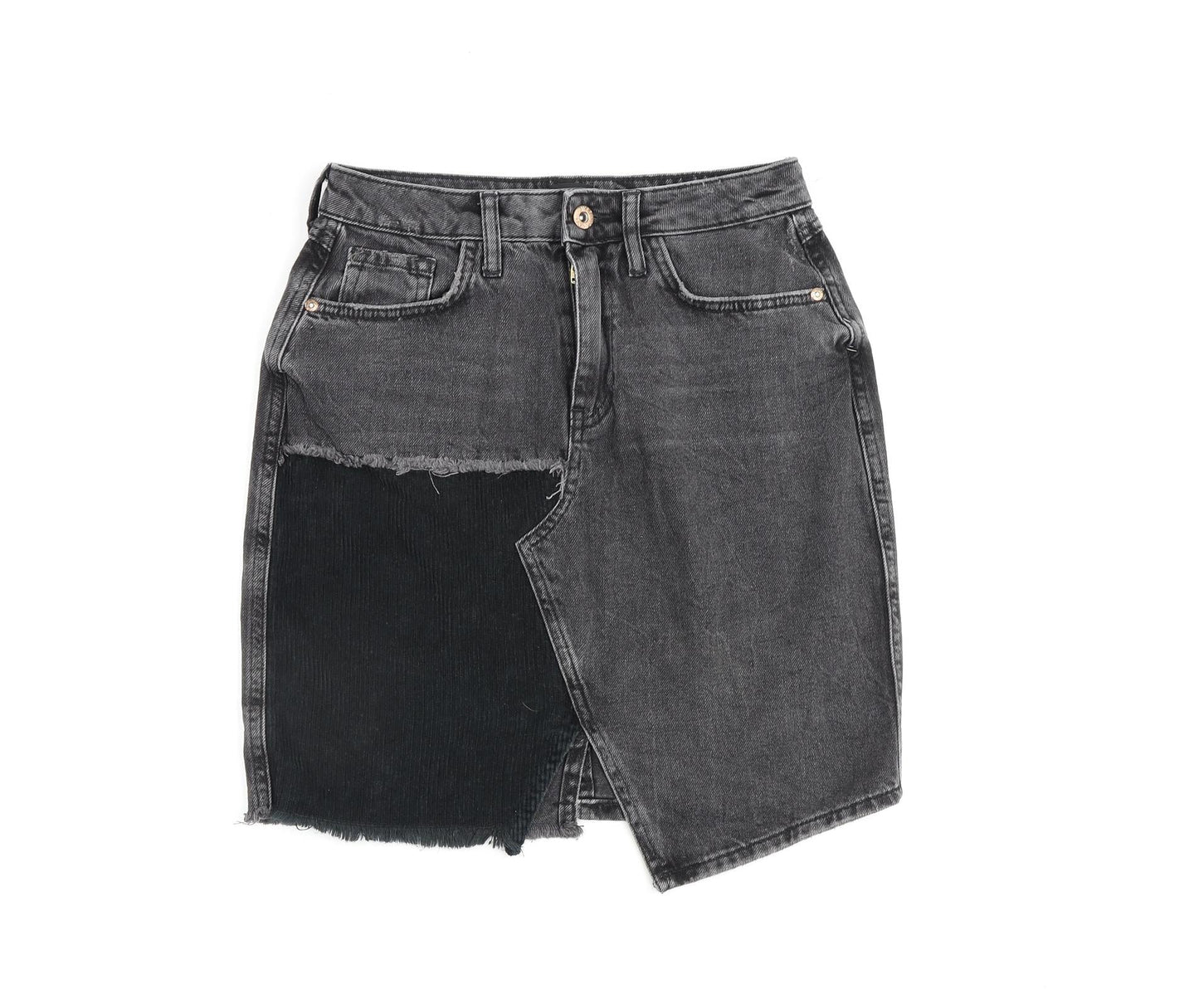 Womens UK Size 8 River Island A-Line Denim Skirt