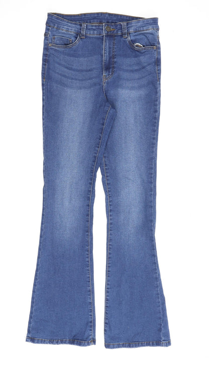 Noisy may Womens Blue Cotton Bootcut Jeans Size 28 in L31 in Regular Zip