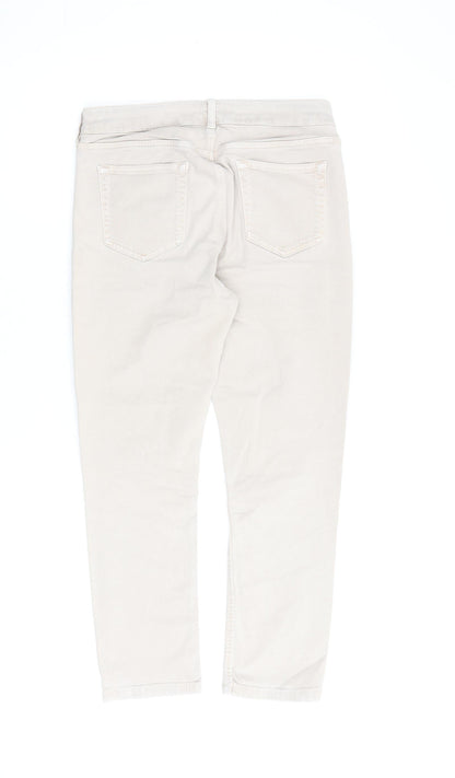 Indigo Womens Beige Cotton Cropped Jeans Size 12 L23.5 in Regular Zip