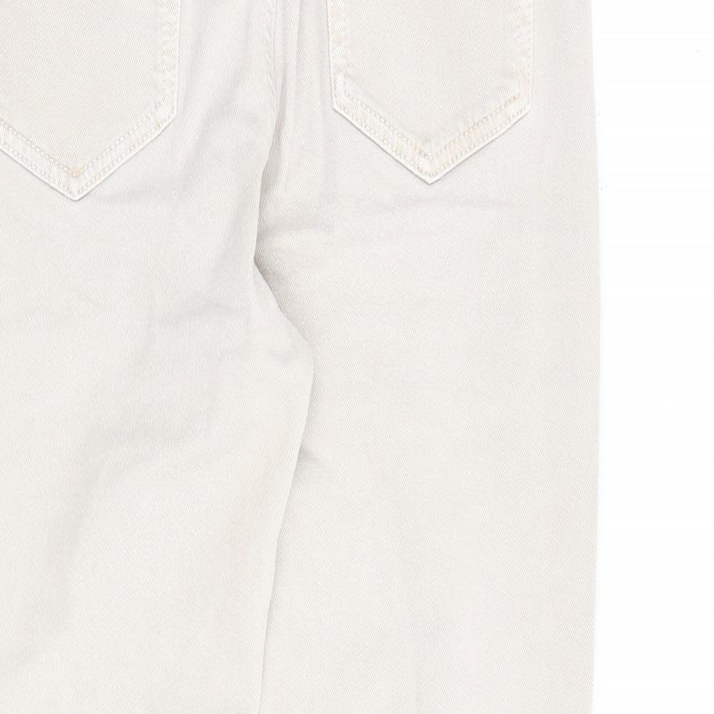 Indigo Womens Beige Cotton Cropped Jeans Size 12 L23.5 in Regular Zip