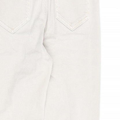 Indigo Womens Beige Cotton Cropped Jeans Size 12 L23.5 in Regular Zip