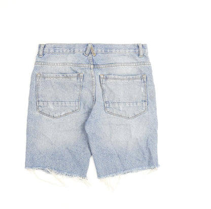 Denim & Co. Mens Blue Cotton Bermuda Shorts Size 30 in L9 in Regular Button