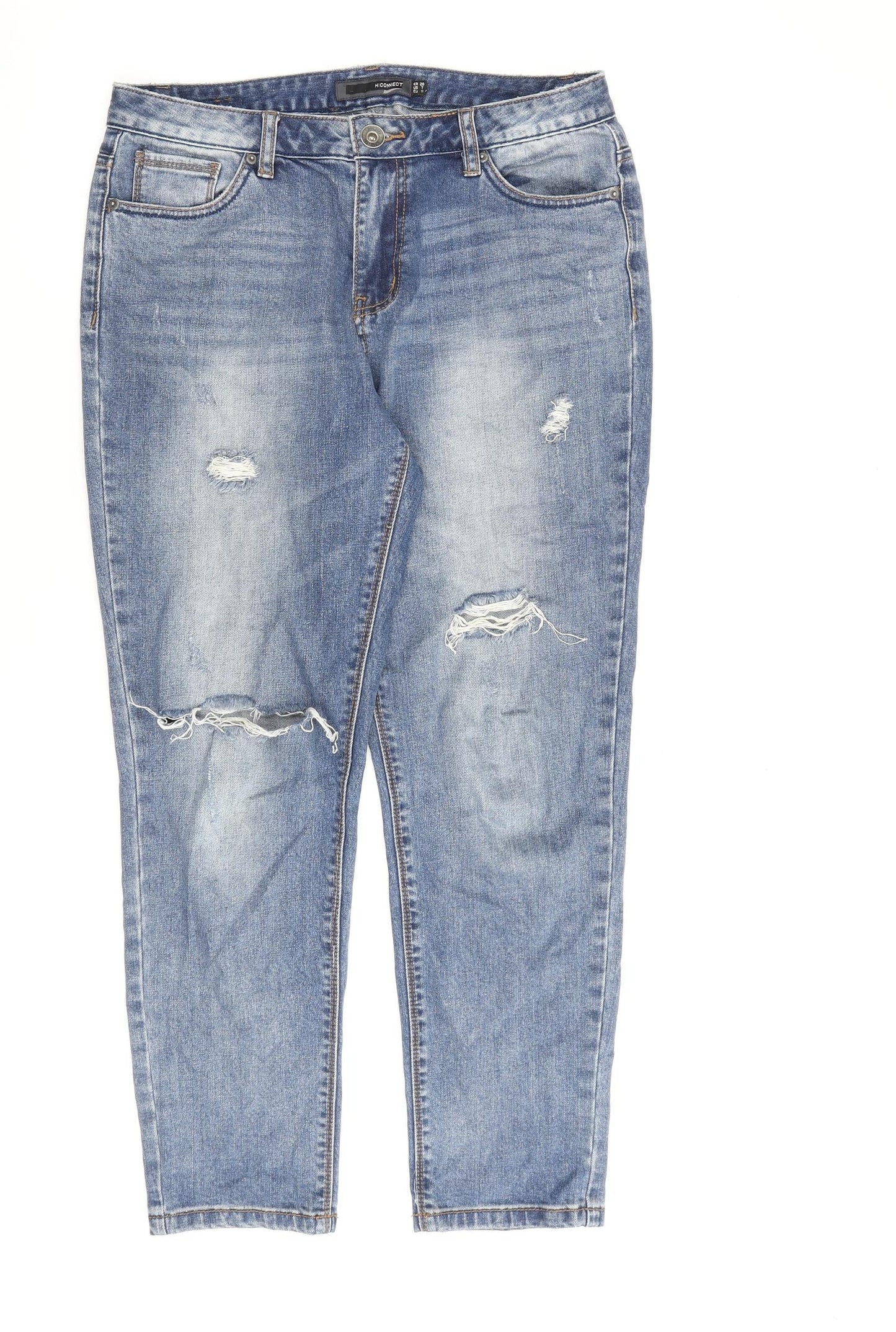H. Connect Womens Blue Cotton Mom Jeans Size 32 in L27 in Regular Zip