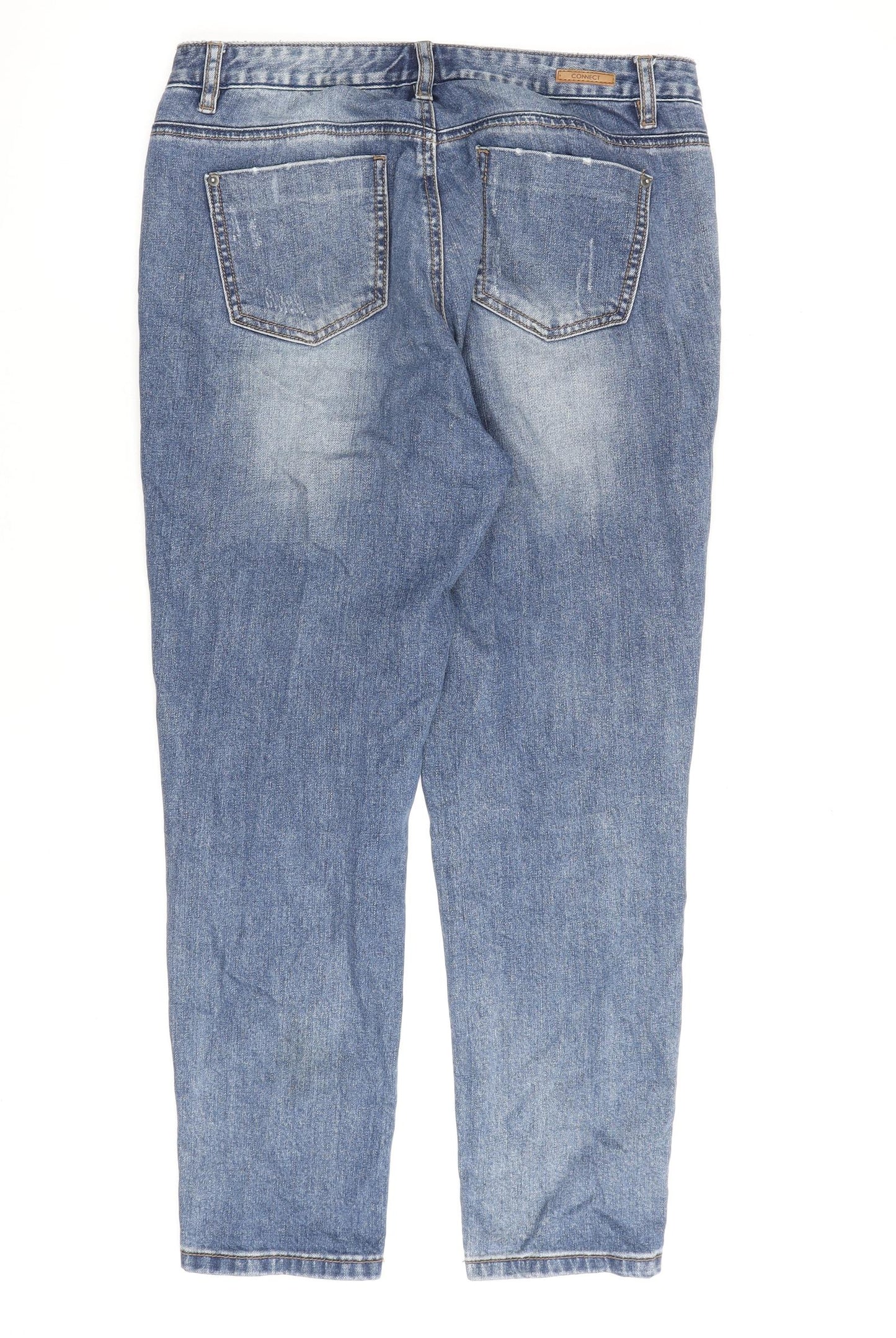 H. Connect Womens Blue Cotton Mom Jeans Size 32 in L27 in Regular Zip
