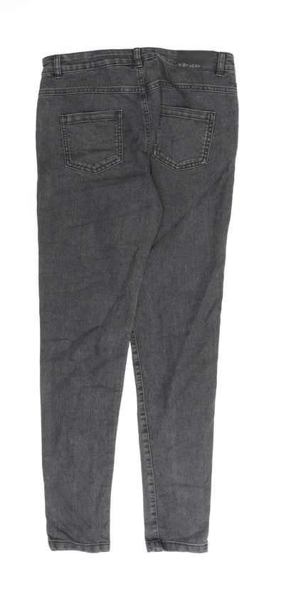 Very Girls Grey Cotton Skinny Jeans Size 15 Years L28 in Regular Zip