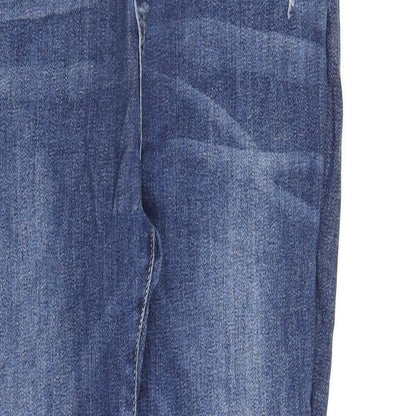 Very Womens Blue Cotton Skinny Jeans Size 12 L26 in Regular Zip
