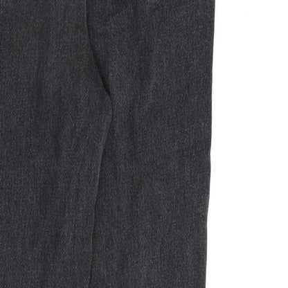 Denim & Co. Womens Grey Cotton Mom Jeans Size 8 L27 in Regular Zip