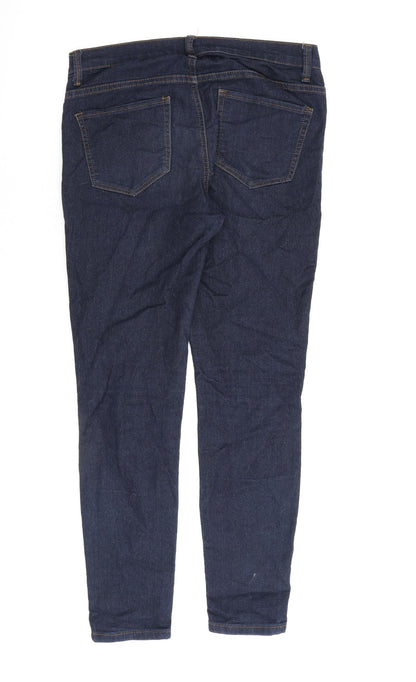 FOREVER 21 Womens Blue Herringbone Cotton Skinny Jeans Size 30 in L27 in Regular Zip