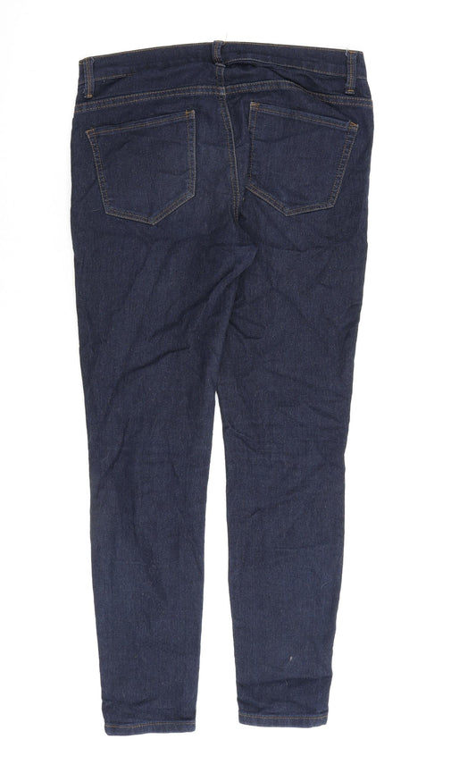 FOREVER 21 Womens Blue Herringbone Cotton Skinny Jeans Size 30 in L27 in Regular Zip