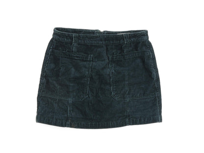 Indigo Womens Green Cotton A-Line Skirt Size 14 Zip