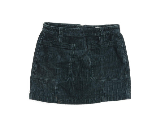 Indigo Womens Green Cotton A-Line Skirt Size 14 Zip