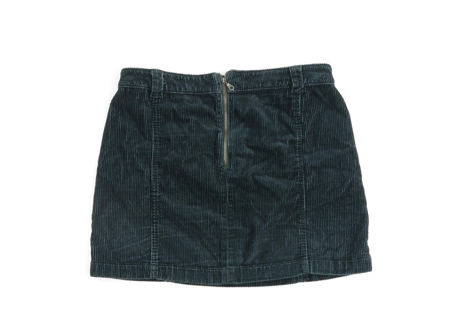 Indigo Womens Green Cotton A-Line Skirt Size 14 Zip