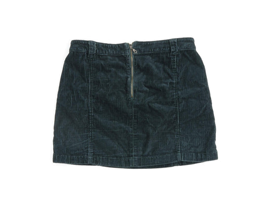 Indigo Womens Green Cotton A-Line Skirt Size 14 Zip