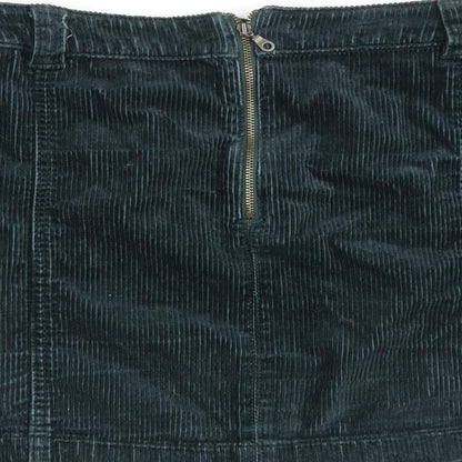 Indigo Womens Green Cotton A-Line Skirt Size 14 Zip