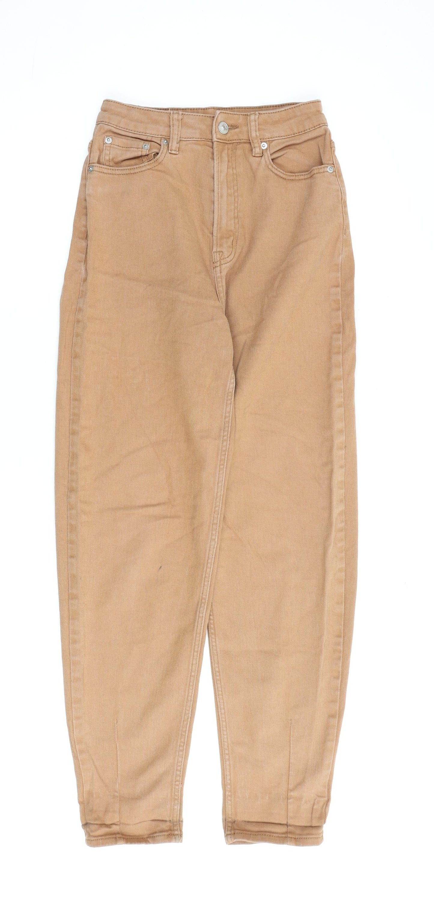 Womens UK Size 8 H&M Regular Fit Mom Brown Jeans