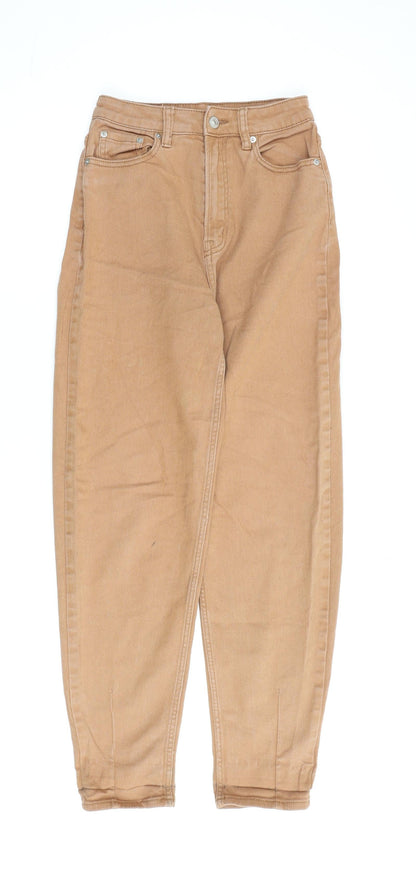 Womens UK Size 8 H&M Regular Fit Mom Brown Jeans