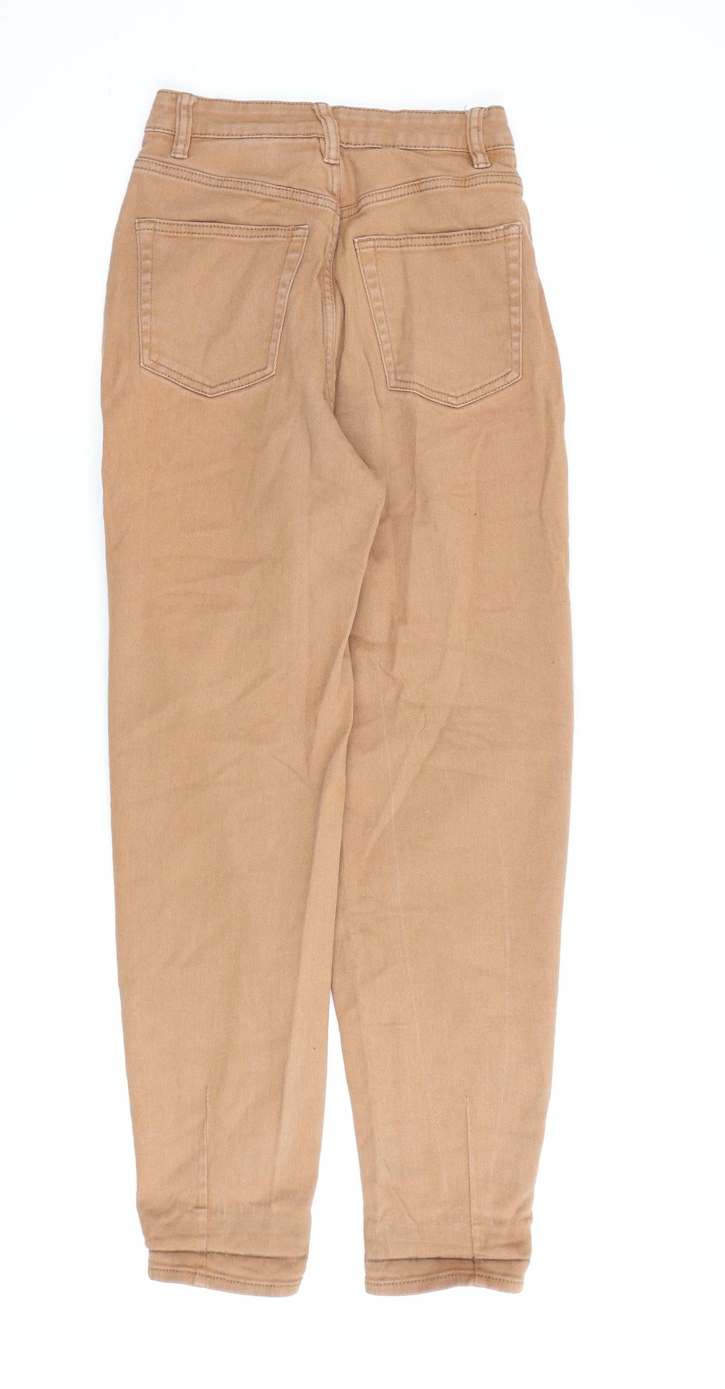 Womens UK Size 8 H&M Regular Fit Mom Brown Jeans