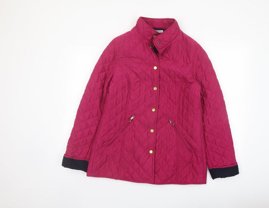 Classic Womens Purple Quilted Jacket Size 12 Snap