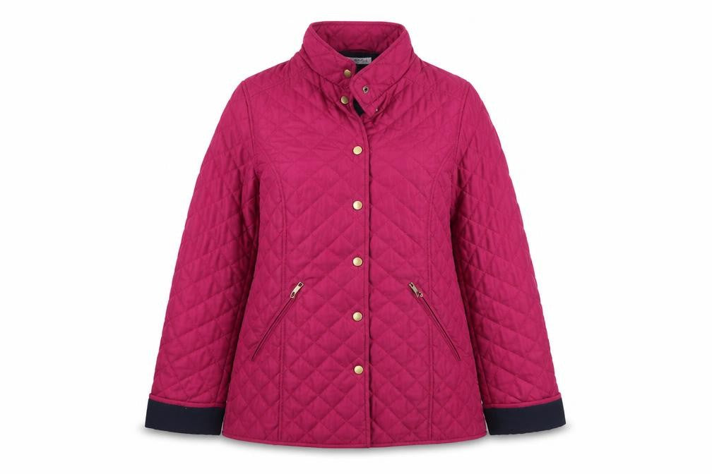Womens UK Size 12 Classic Purple Quilted Coat