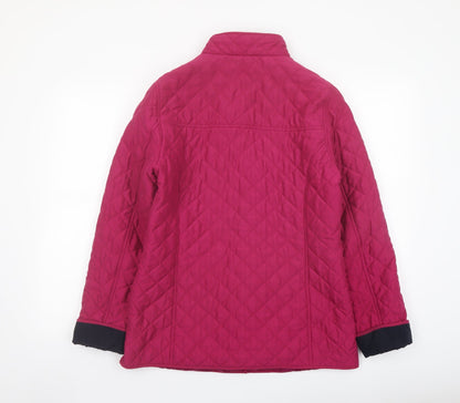 Womens UK Size 12 Classic Purple Quilted Coat