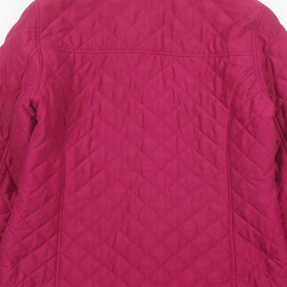 Womens UK Size 12 Classic Purple Quilted Coat
