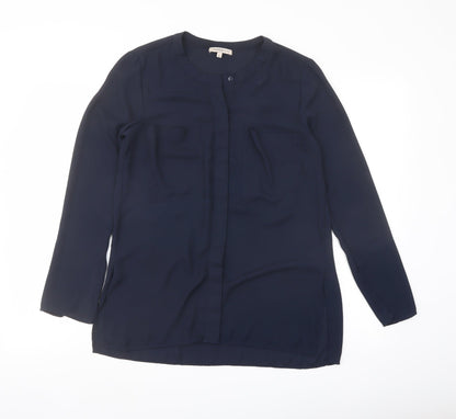 Marks and Spencer Womens Blue Polyester Basic Blouse Size 10 Round Neck