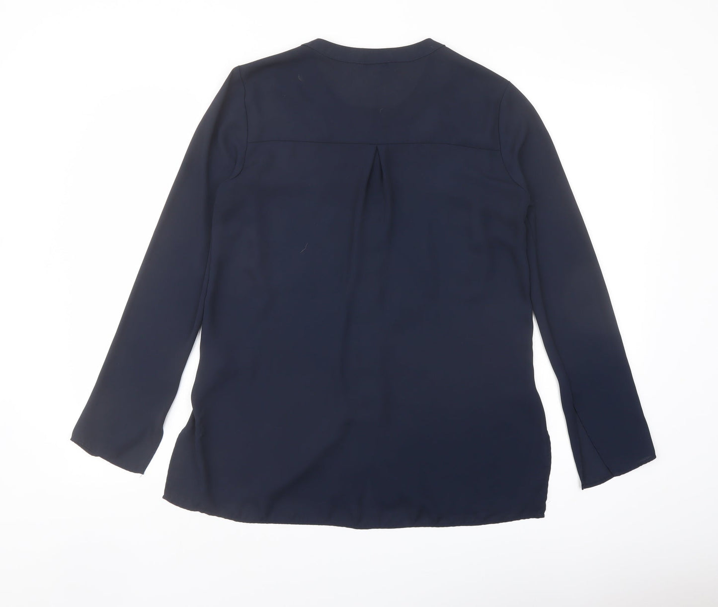 Marks and Spencer Womens Blue Polyester Basic Blouse Size 10 Round Neck