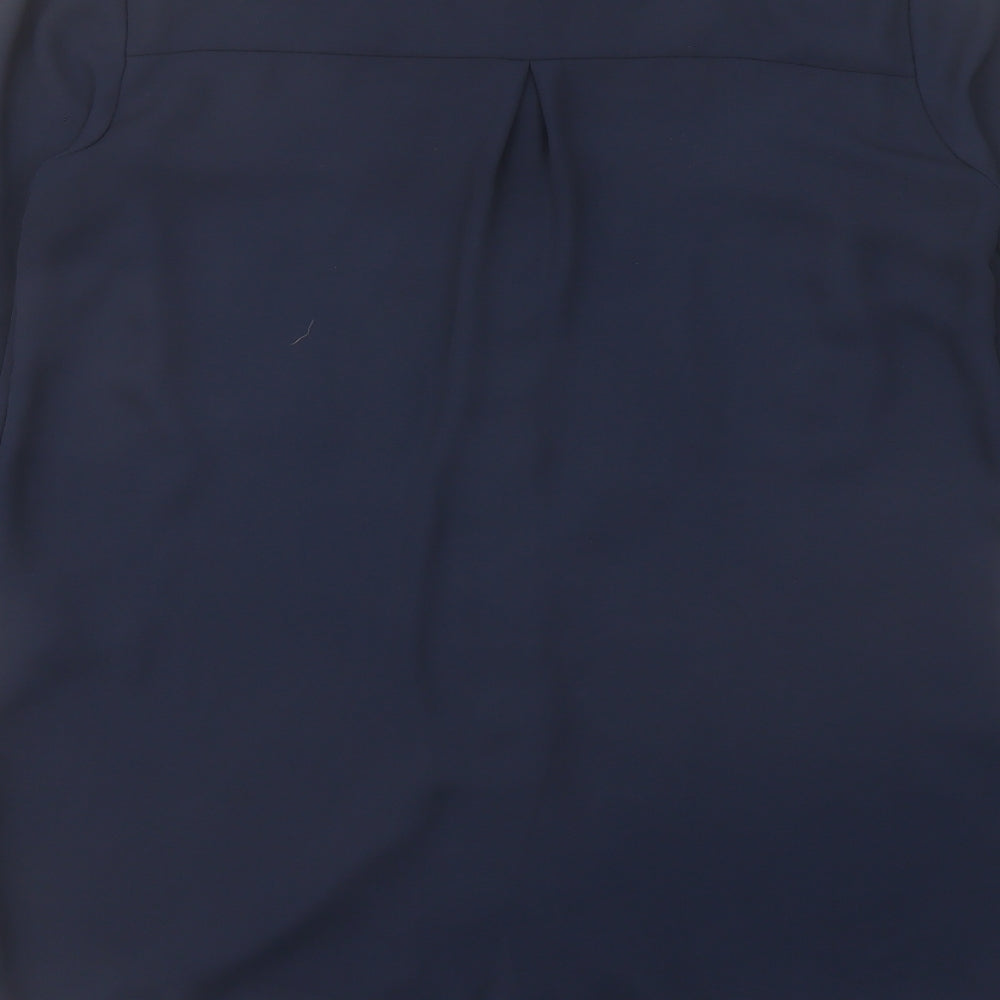 Marks and Spencer Womens Blue Polyester Basic Blouse Size 10 Round Neck