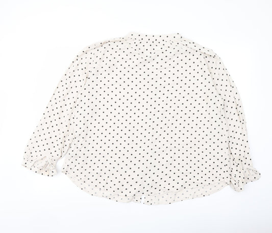 Womens UK Size M H&M Ivory Basic Blouse
