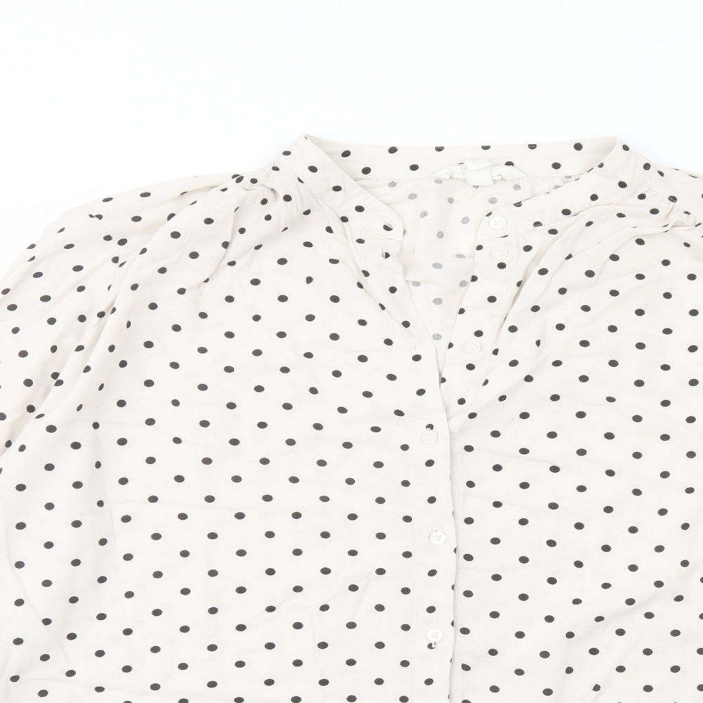 Womens UK Size M H&M Ivory Basic Blouse