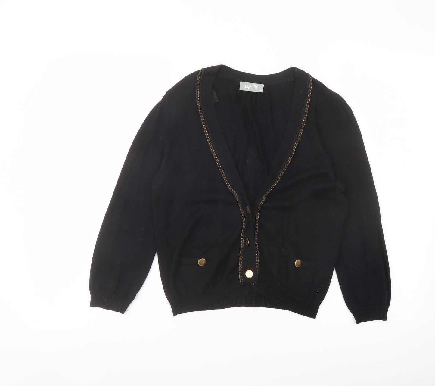 Womens UK Size 10 Wallis Black Cardigan Jumper