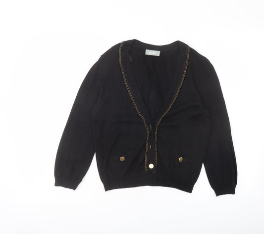 Womens UK Size 10 Wallis Black Cardigan Jumper