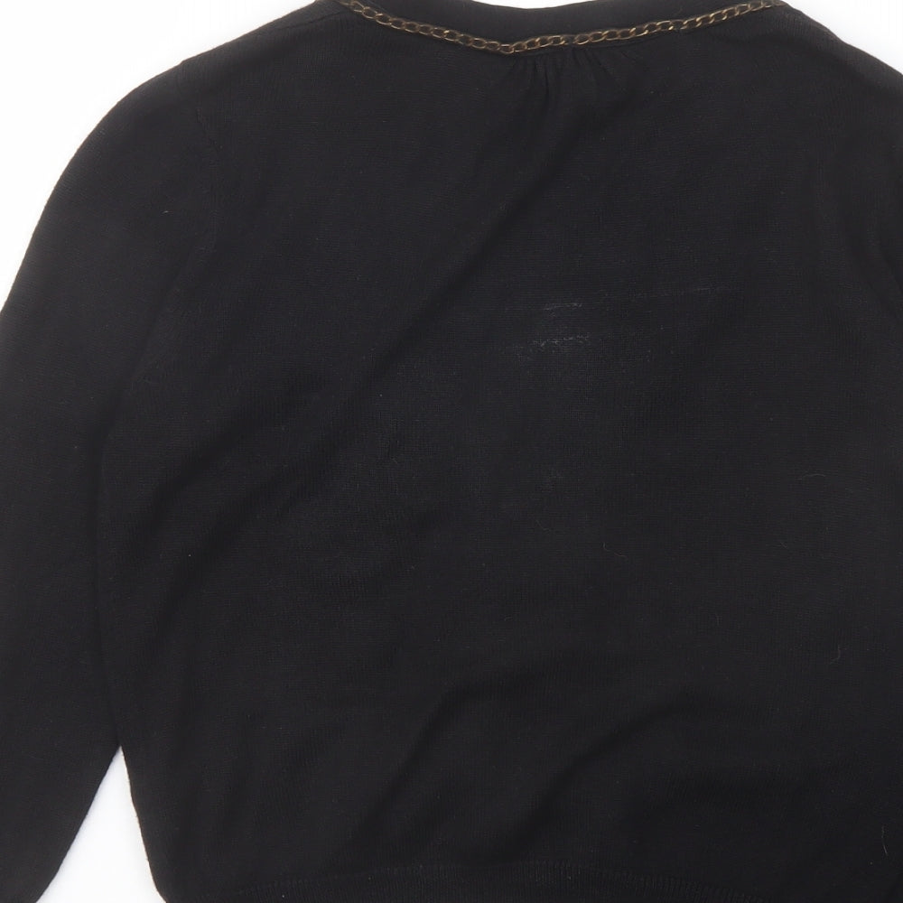 Womens UK Size 10 Wallis Black Cardigan Jumper