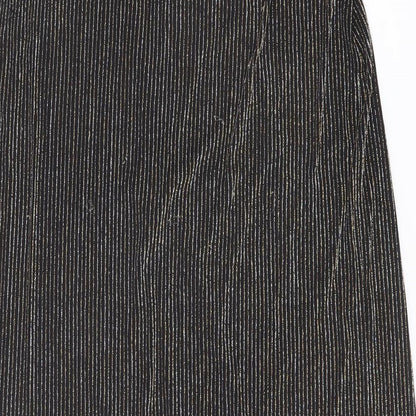 Monki Womens Black Striped Polyamide A-Line Skirt Size XS