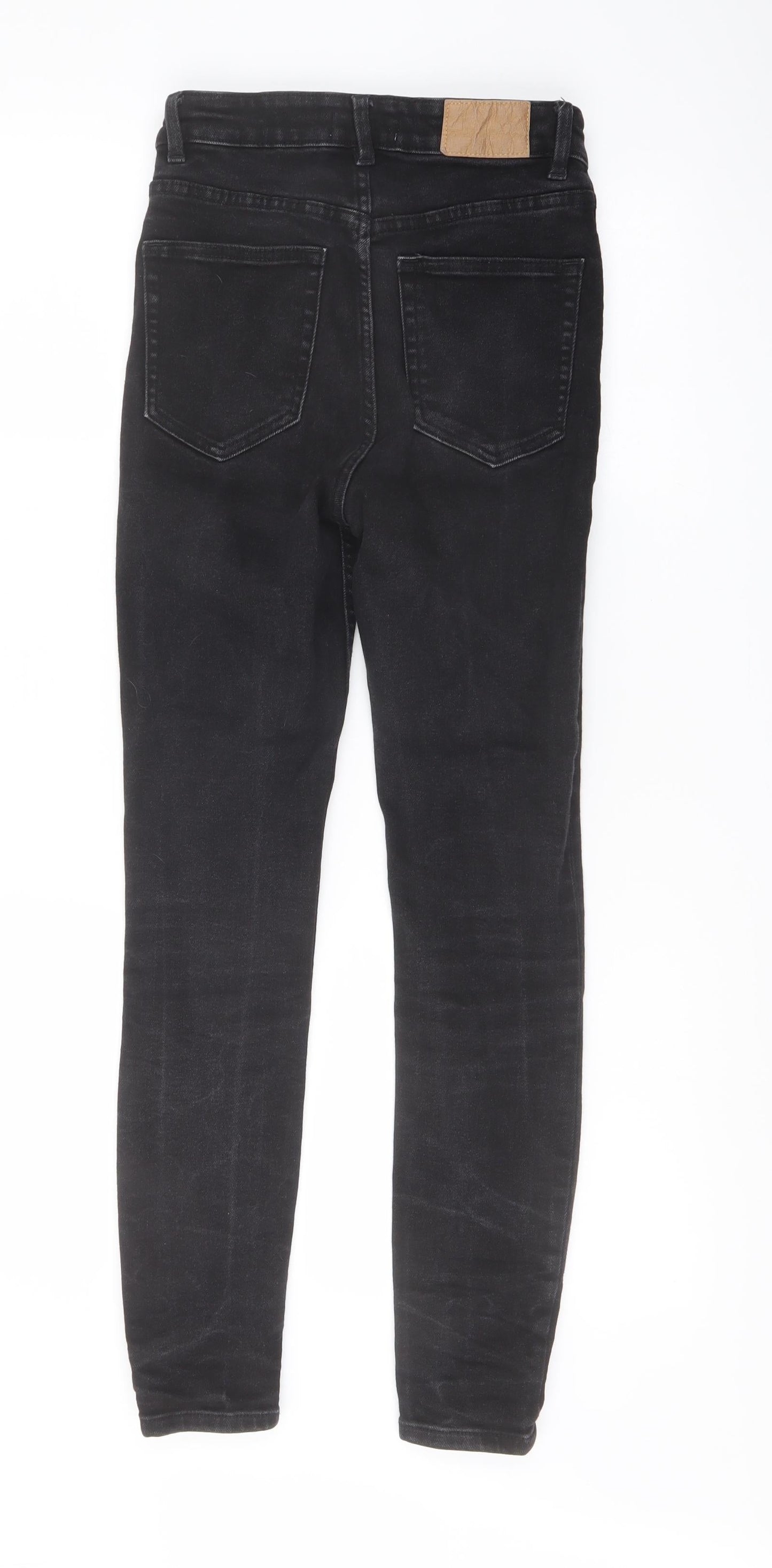 Zata Womens Black Cotton Skinny Jeans Size 8 L27 in Regular Button