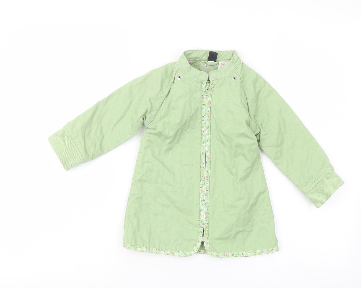 Additional front view of Gap girls’ green jacket, size 3, years zip